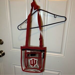 Logo Brands NCAA Indiana University Gameday Clear Sideline Crossbody Stadium Bag